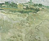 Famous Wheat Paintings - Wheat Fields with Auvers in the Background